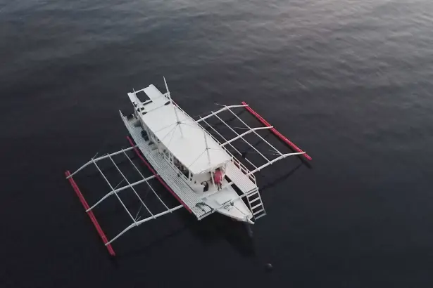 A drone shot of our Lakbay Palawan expedition boat